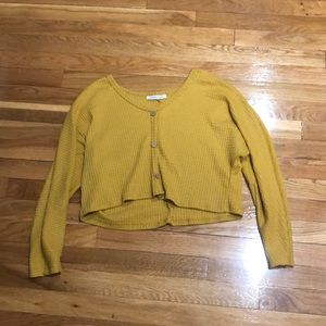 Waffle cropped sweater